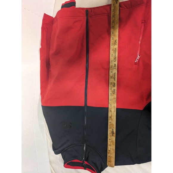 Under Armour UA Storm Mens XL Black Red Full Zip Athletic Jacket Water Resistant - Picture 7 of 12